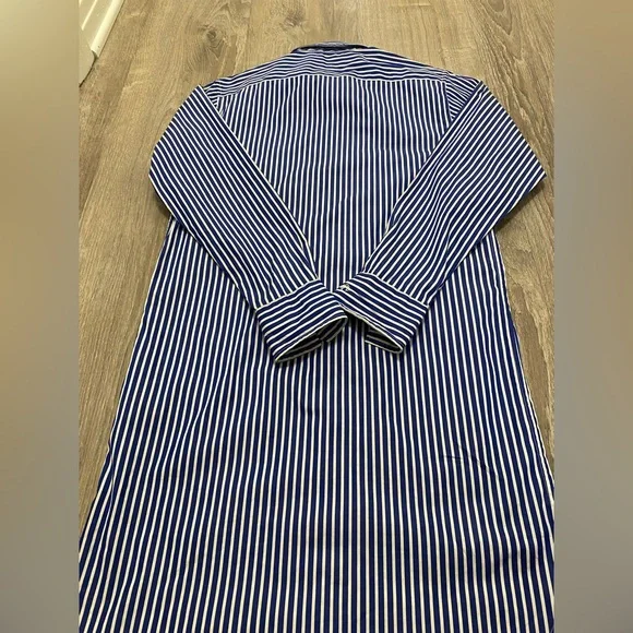 Polo Ralph Lauren Blue Pinstripe Long Sleeve Long Shirt Dress Size S - Picture 8 of 11